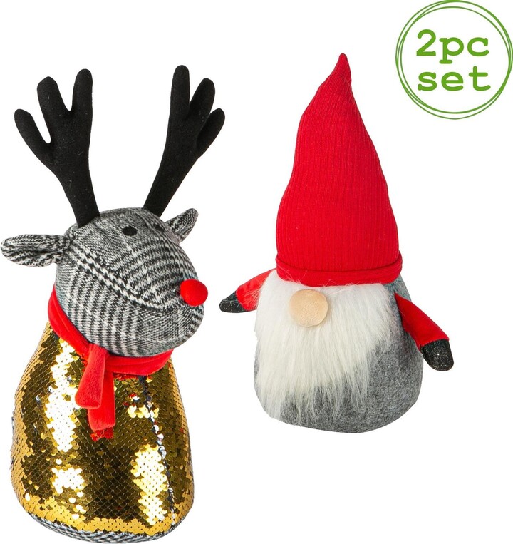 Nicola Spring 2 Piece Christmas Door Stop Set Santa & Reindeer