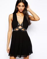 Thumbnail for your product : TFNC Halterneck Dress with Cut Out and Embellished Waistband