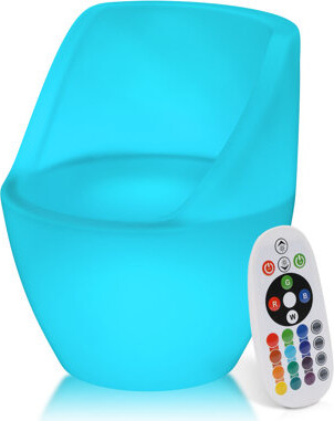 MoNiBloom Outdoor Modern Barrel Shape LED Light Up Chair Color Changing Bucket Chair with Remote