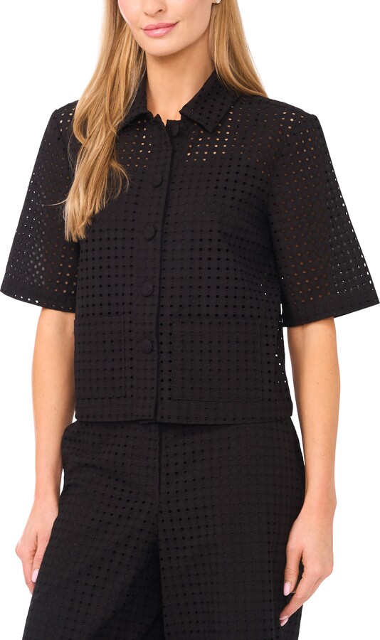 Halogen Eyelet Embroidery Woven Shirt
