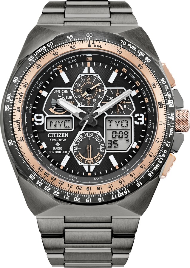 Citizen Eco-Drive Men's Automatic Promaster Air Limited Edition Skyhawk A-t Gray-tone Stainless Steel Watch 46mm