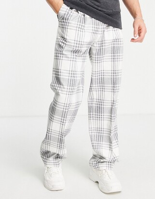 Wide smart trousers in bright tartan twill check ASOS Herren Kleidung Hosen & Jeans Lange Hosen Chinos 