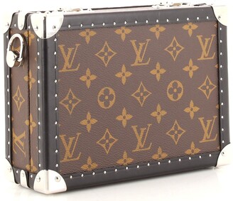 Louis Vuitton Clutch Box bag in brown monogram and black leather
