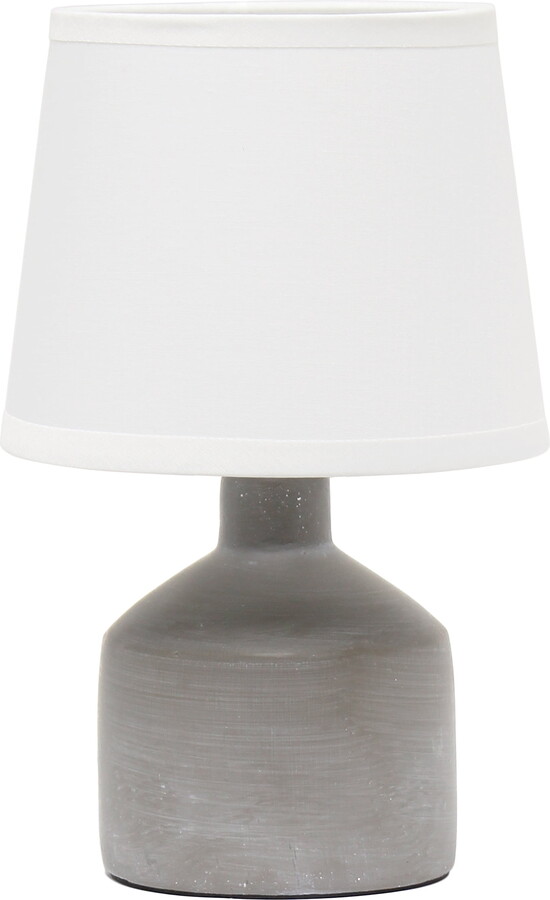 Simple Designs Mini Bocksbeutal Ceramic Table Lamp, Gray