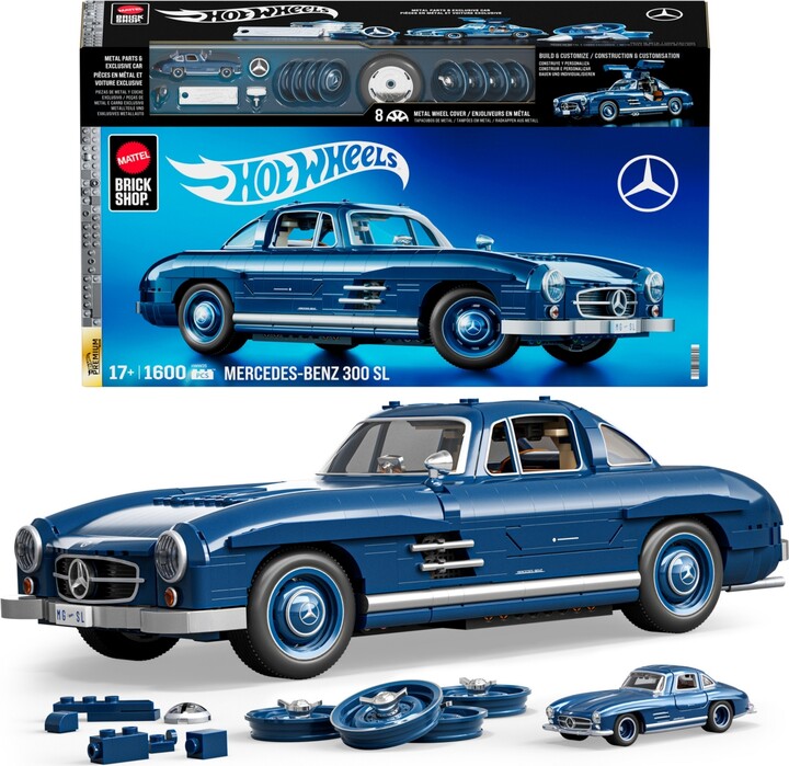 Mattel Brick Shop Mega Bloks Hot Wheels Mercedes-Benz 300 Sl Building Toy Kit