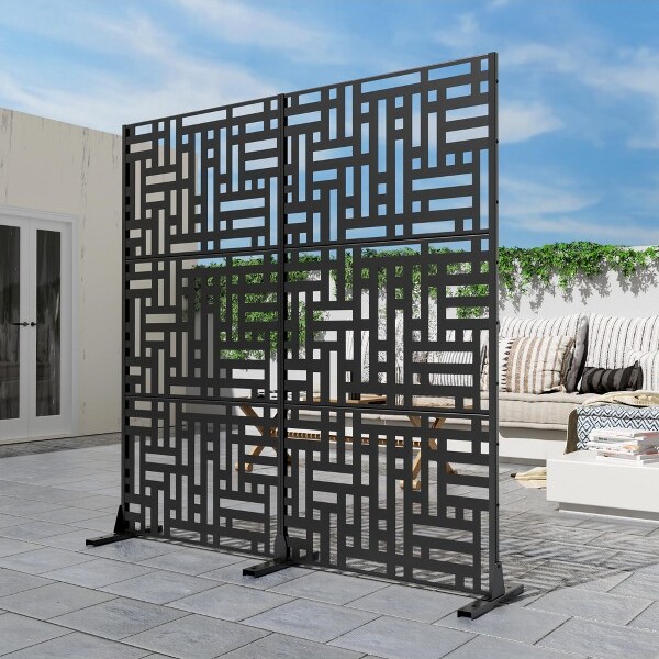 The Misty Moon UrbanStreet-StyleBlackSteelDouble-SidedDivider|183Hx90Wx40Dcm