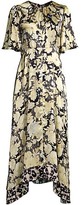 Thumbnail for your product : Rebecca Taylor Gold Leaf Floral Silk Midi Dress
