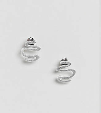 ASOS Sterling Silver Textured Squiggle Earrings