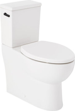 Signature Hardware Lavrik Two-Piece Skirted Elongated Toilet with Reversible Tank - Handle