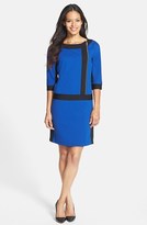 Thumbnail for your product : Ellen Tracy Front Zip Colorblock Ponte Knit Shift Dress