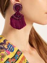Thumbnail for your product : Etro Crystal Embellished Fringed Clip Earrings - Womens - Pink
