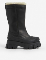Thumbnail for your product : Prada Monolith shearling-lined leather boots