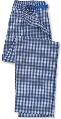The Savile Row Company London Men's 100% Cotton Soft PJ Pyjama Bottom  Lounge Pants - Navy White Blue Check - XXL - ShopStyle Sleepwear