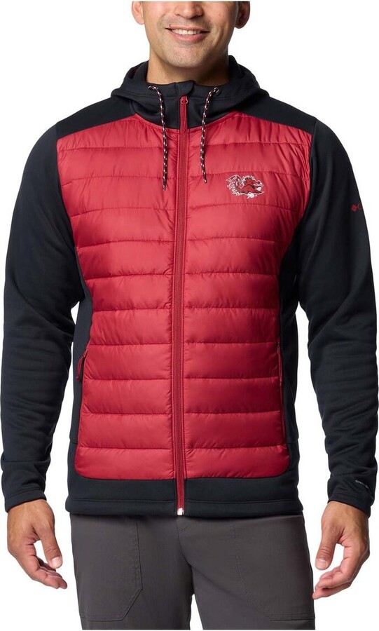 Columbia Men's Black/Garnet South Carolina Gamecocks Out-Shield Hybrid Full-Zip Hoodie Jacket - Black, Garnet