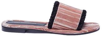 Avec Modération 'Kitzbuhel' braided edge velvet slide sandals