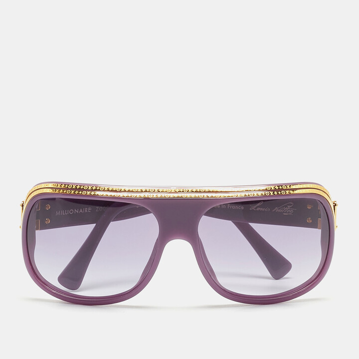 Square Louis Vuitton style sunglasses with brown armor and brown gradient  lenses
