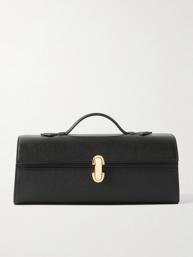 Savette Slim Symmetry Pochette Textured-leather Tote - Black