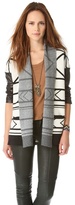 Thumbnail for your product : Twelfth St. By Cynthia Vincent Log Cabin Sweater with Leather Sleeves