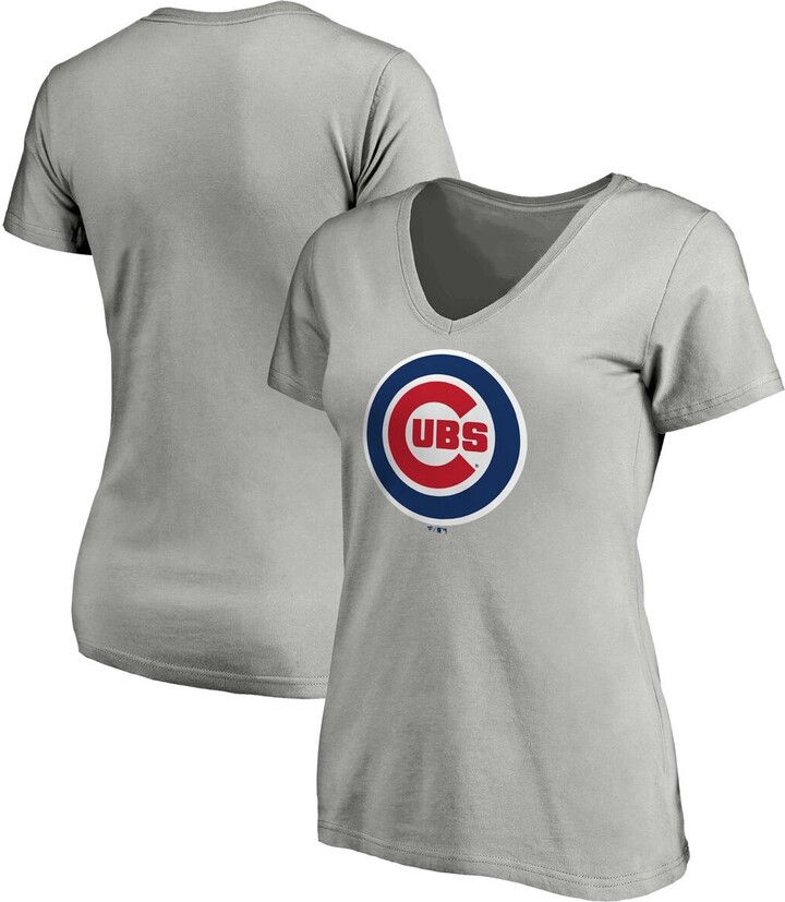Chicago Cubs MLB Majestic Women's Plus Size V-Neck T-Shirt