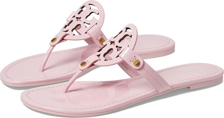 Tory Burch Miller logo-plaque leather sandals, Pink