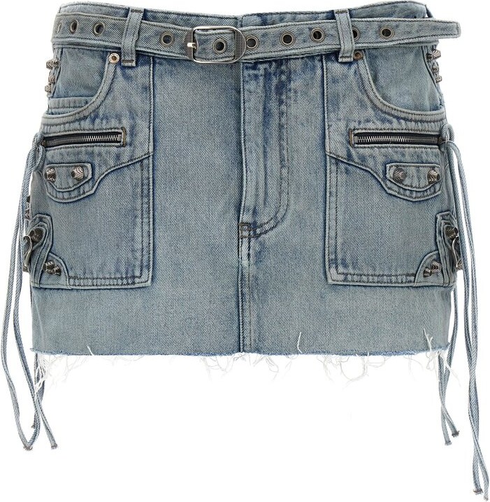 Balenciaga Cagole Mini Denim Skirt