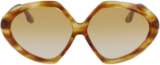 Victoria Beckham 64mm Gradient Oversize Guilloche Geometric Sunglasses
