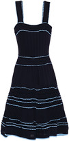 Thumbnail for your product : Sandro Honore Flared Crochet-trimmed Textured Knitted Dress
