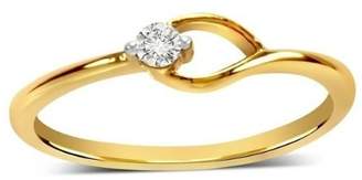 FineTresor Beautiful Promise Ring for Her in Yellow Gold