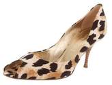 Thumbnail for your product : Casadei Canvas Peep-Toe Pumps w/ Tags