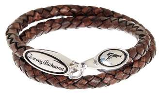 Tommy Bahama Brown Braided Leather Cord Bracelet