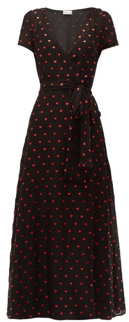 black and red heart dress