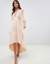 asos embellished cape dress