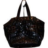 Thumbnail for your product : Saint Laurent Patent Croc Embossed Downtown Tote