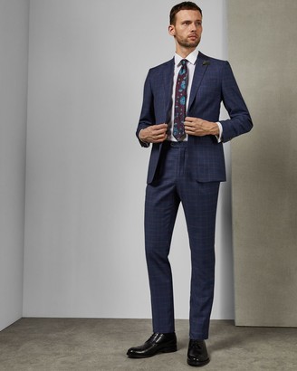 Ted Baker Tightlines Check Wool Suit Trousers