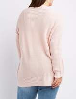 Thumbnail for your product : Charlotte Russe Plus Size Shaker Stitch Boyfriend Cardigan