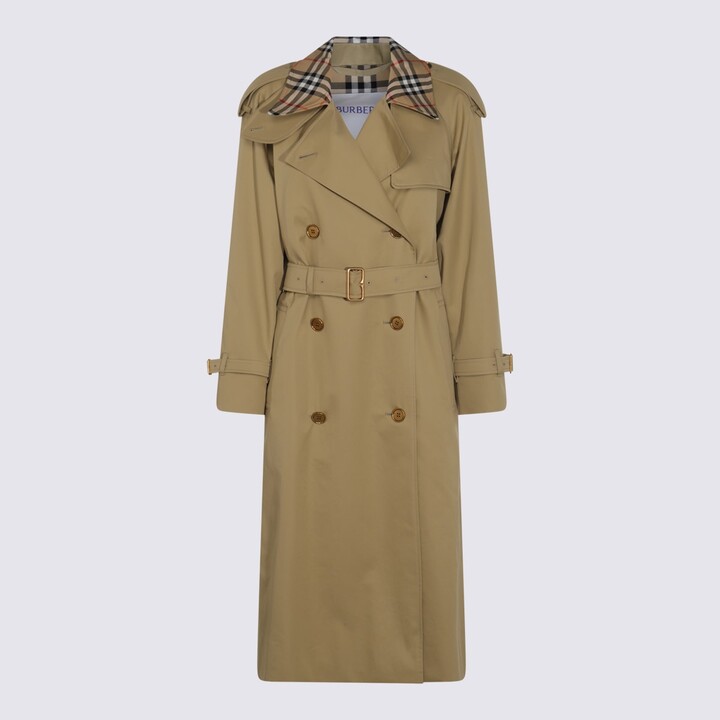 Burberry Light Beige Cotton Castleford Trench Coat