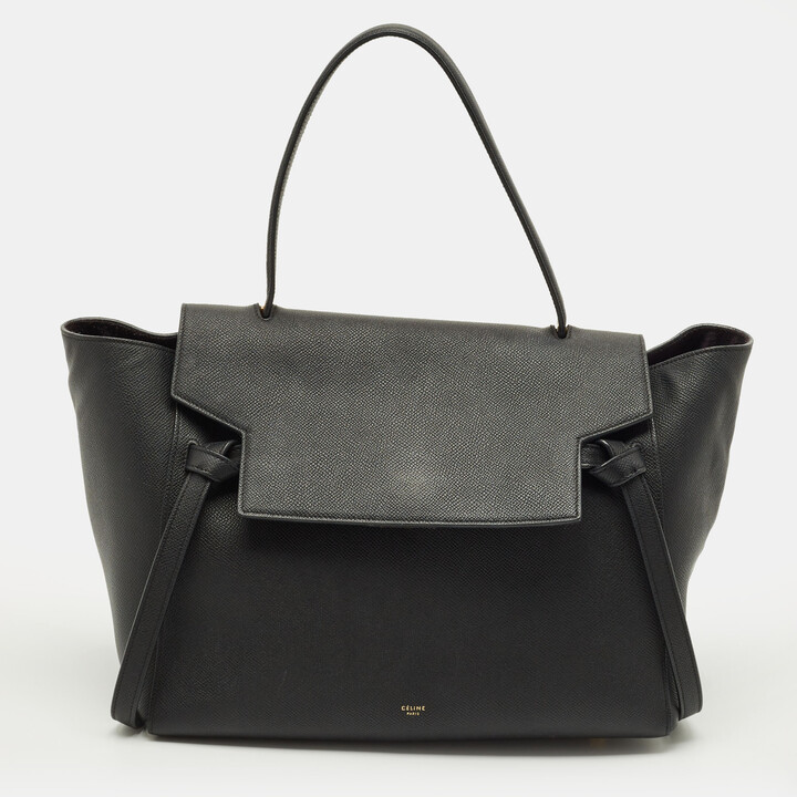 Celine Belt Black Leather Top Handle Bag
