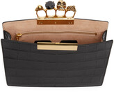 Thumbnail for your product : Alexander McQueen Black Croc Small Four Ring Clutch