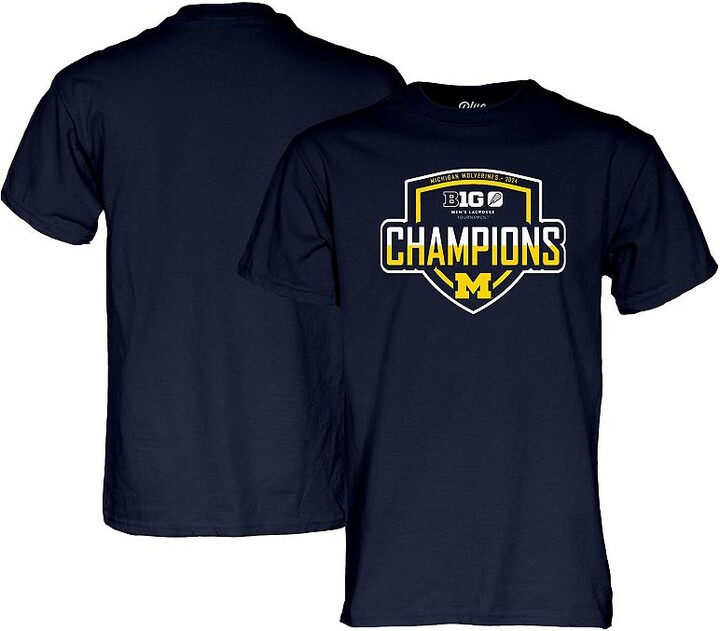 Unisex Blue 84 Navy Michigan Wolverines 2024 Big Ten Men's Lacrosse Tournament Champions T-Shirt
