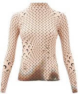 Thumbnail for your product : Marine Serre Crescent Moon-print Stretch-jersey Top - Multi