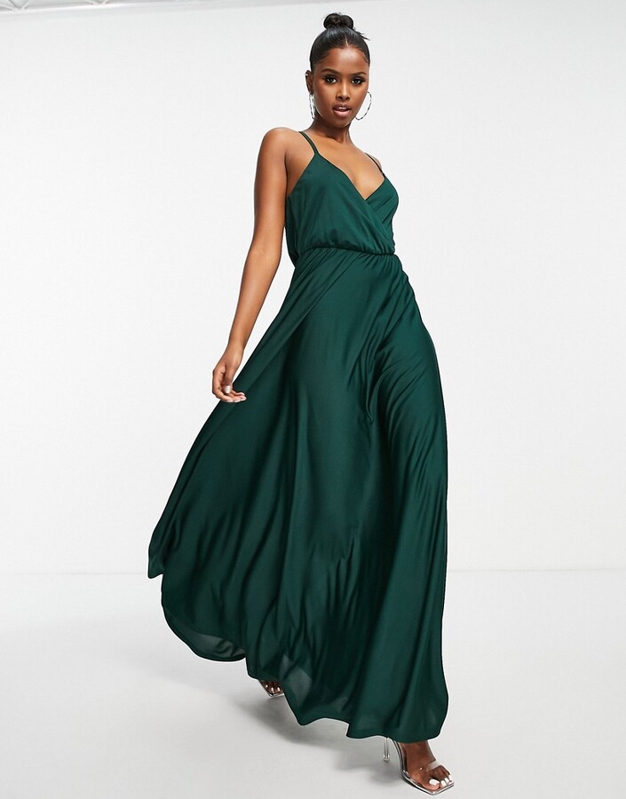 Forest Green Wrap Dress | Shop the ...