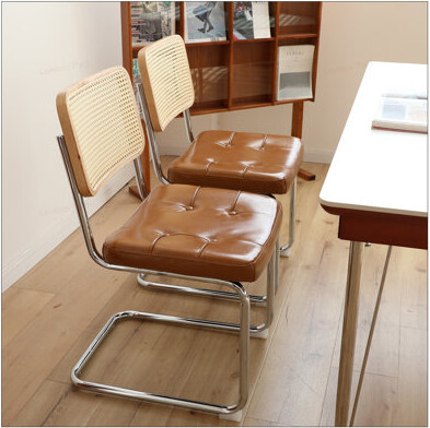 Bay Isle Home Set of 2 Faux Leather Dining Chairs with Chrome Legs Modern Mid-Century Design for Versatile Use in Home and Banquets