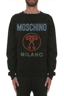 Moschino Double Question Mark Logo Sweatshirt, Black