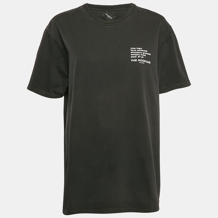 The Kooples Black Logo Print Jersey Crew Neck T-Shirt L
