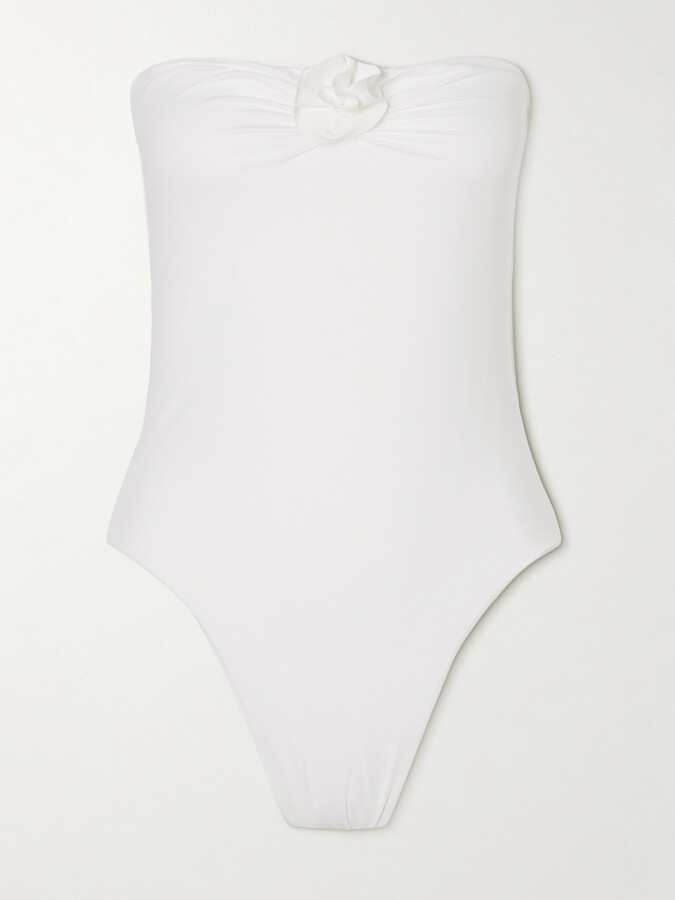 Maygel Coronel - Kairos Appliquéd Swimsuit - Off-white