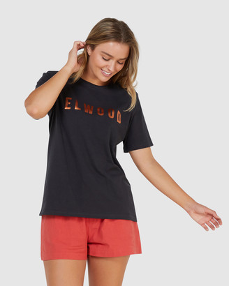 Elwood Women's Black Printed T-Shirts - Huff N Puff Tee