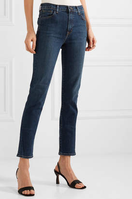 J Brand Ruby 30" High-rise Slim-leg Jeans - Dark denim