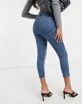 Thumbnail for your product : ASOS Petite DESIGN Petite high rise 'lift and contour' skinny jeans in dark midwash