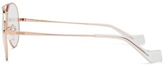 Loewe Eyewear - Teardrop Metal Aviator Glasses - Rose Gold