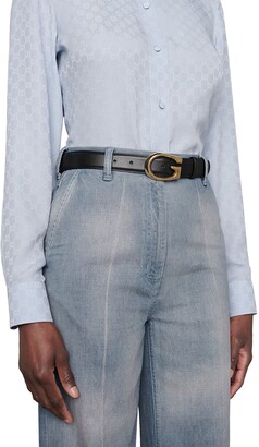 Gucci Thin belt with G buckle